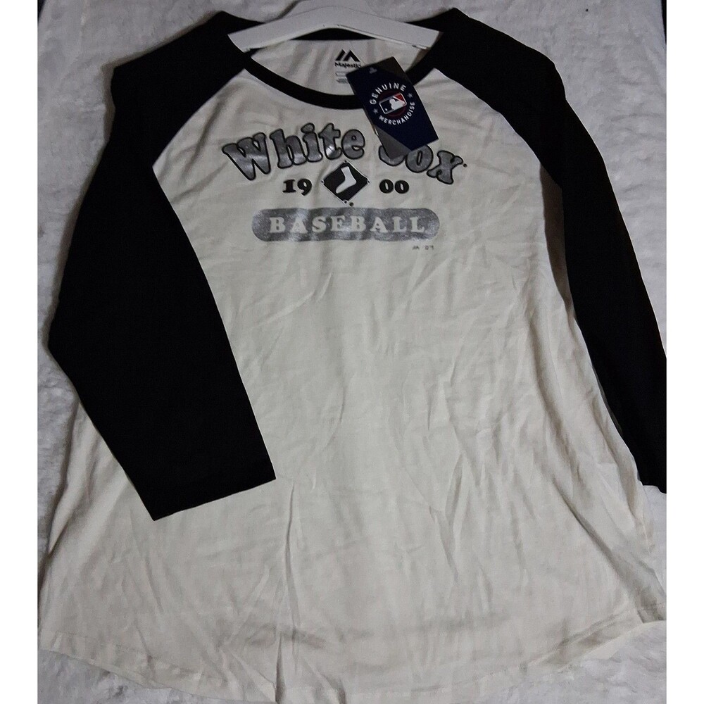 MLB White Socks half long sleeve sz large